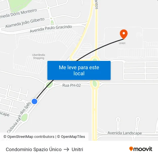 Condomínio Spazio Único to Unitri map