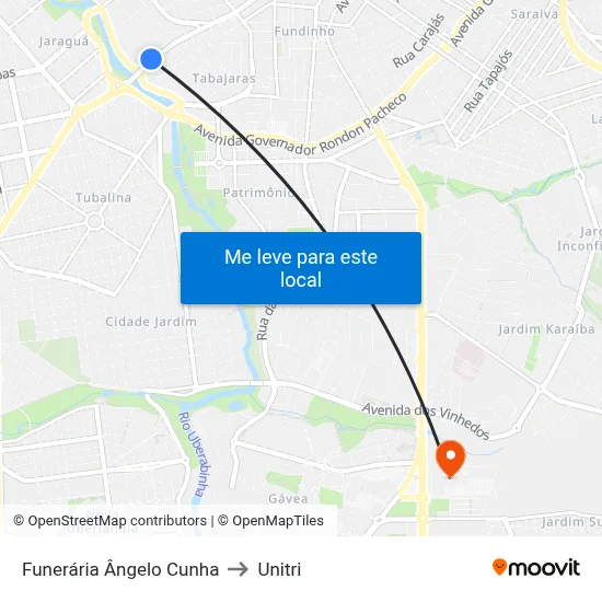 Funerária Ângelo Cunha to Unitri map