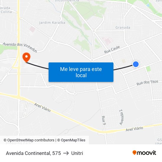 Avenida Continental, 575 to Unitri map