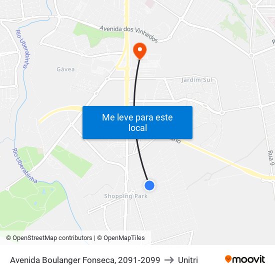 Avenida Boulanger Fonseca, 2091-2099 to Unitri map