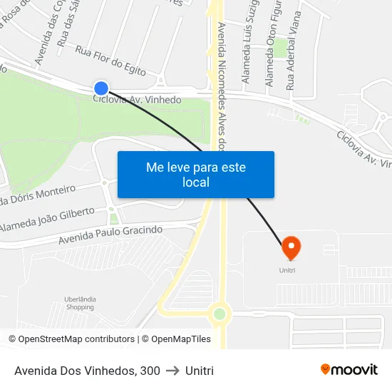 Avenida Dos Vinhedos, 300 to Unitri map