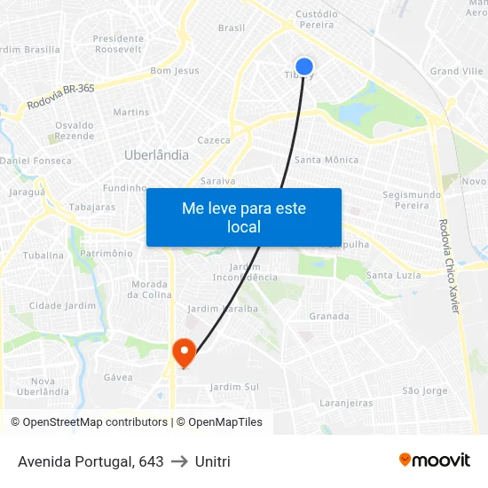 Avenida Portugal, 643 to Unitri map
