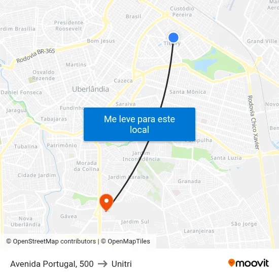 Avenida Portugal, 500 to Unitri map