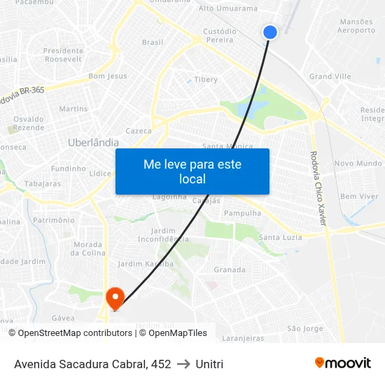 Avenida Sacadura Cabral, 452 to Unitri map