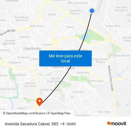 Avenida Sacadura Cabral, 583 to Unitri map