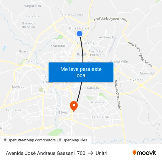 Avenida José Andraus Gassani, 700 to Unitri map