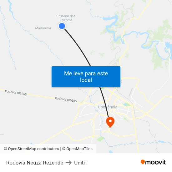 Rodovia Neuza Rezende to Unitri map