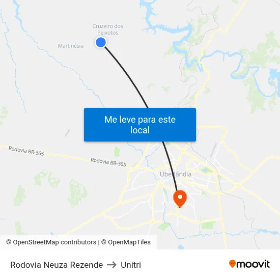 Rodovia Neuza Rezende to Unitri map