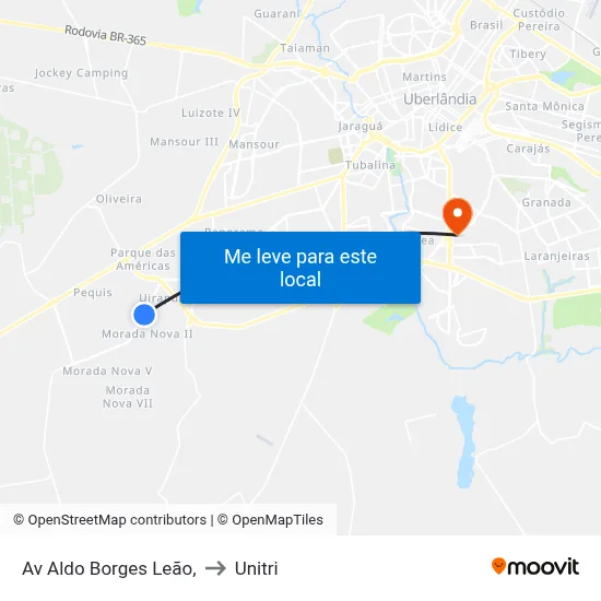 Av Aldo Borges Leão, to Unitri map
