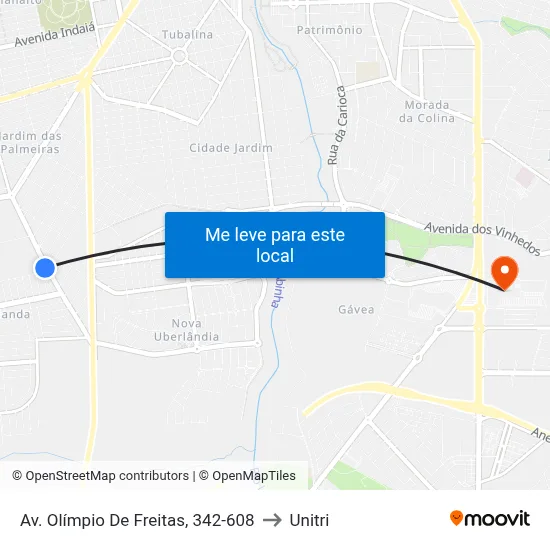 Av. Olímpio De Freitas, 342-608 to Unitri map