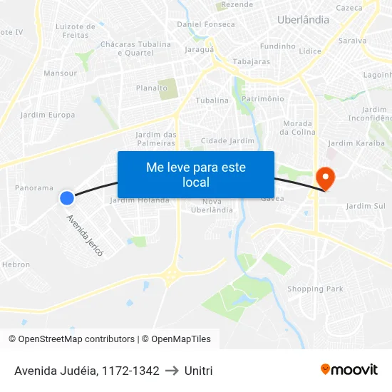 Avenida Judéia, 1172-1342 to Unitri map