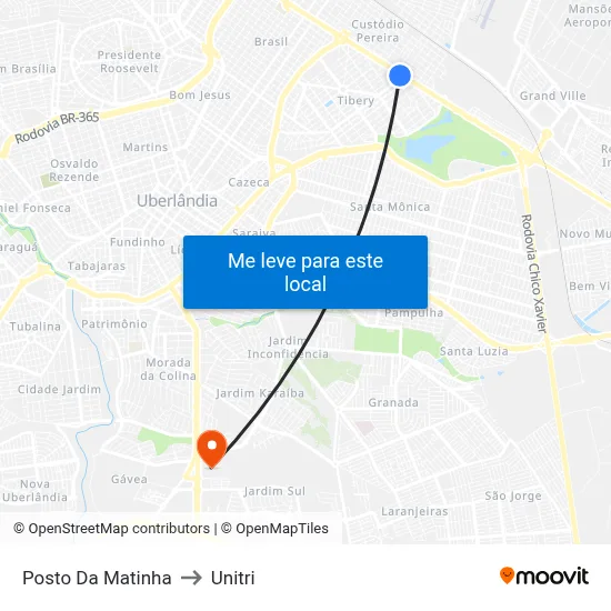 Posto Da Matinha to Unitri map