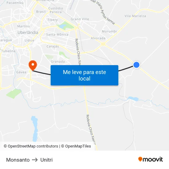 Monsanto to Unitri map