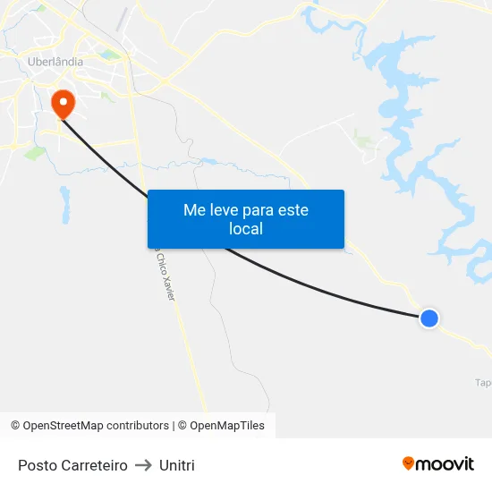 Posto Carreteiro to Unitri map