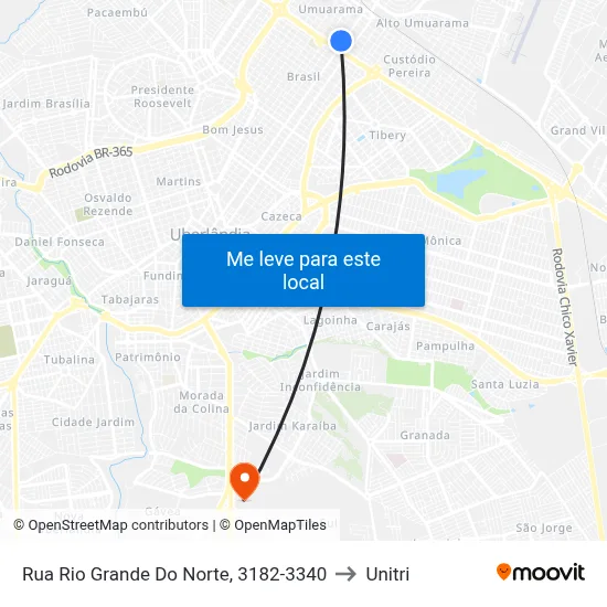 Rua Rio Grande Do Norte, 3182-3340 to Unitri map