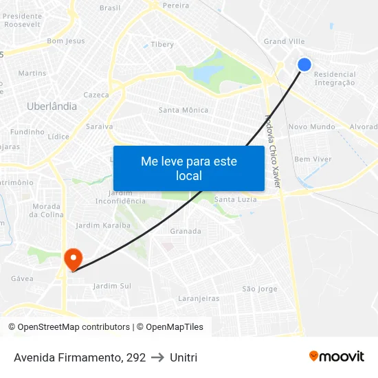 Avenida Firmamento, 292 to Unitri map