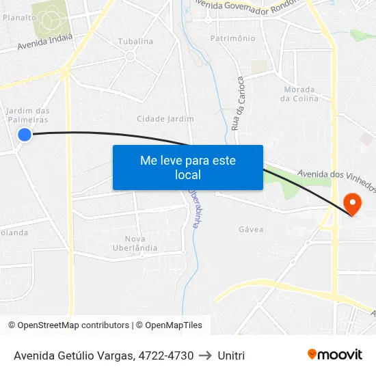 Avenida Getúlio Vargas, 4722-4730 to Unitri map