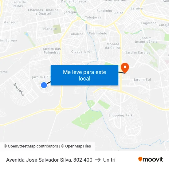 Avenida José Salvador Silva, 302-400 to Unitri map