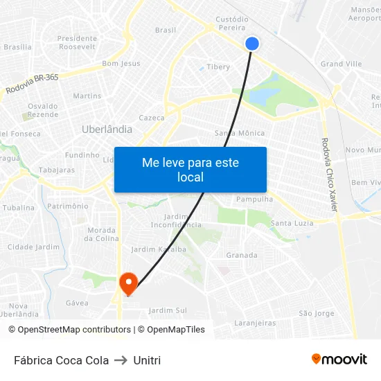Fábrica Coca Cola to Unitri map
