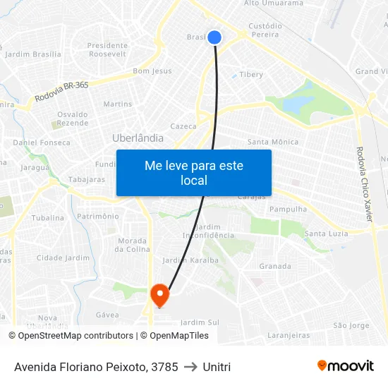 Avenida Floriano Peixoto, 3785 to Unitri map