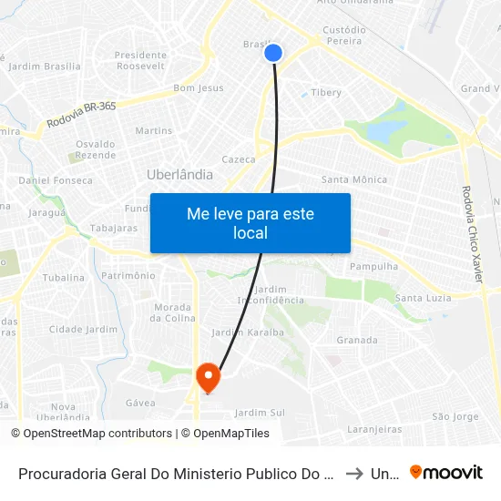 Procuradoria Geral Do Ministerio Publico Do Trabalho to Unitri map