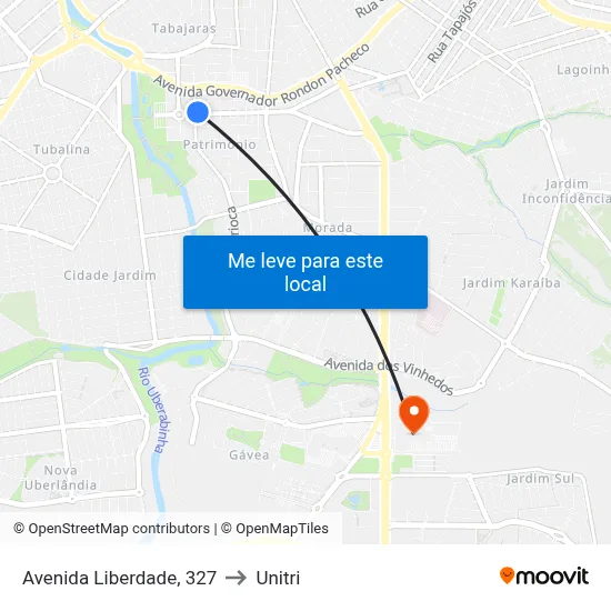 Avenida Liberdade, 327 to Unitri map