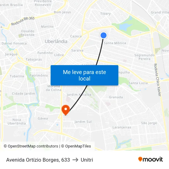 Avenida Ortízio Borges, 633 to Unitri map