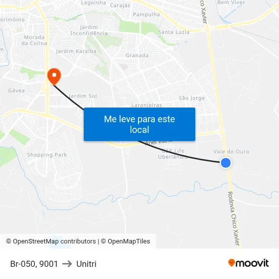 Br-050, 9001 to Unitri map