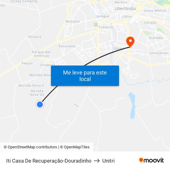 Iti Casa De Recuperação-Douradinho to Unitri map