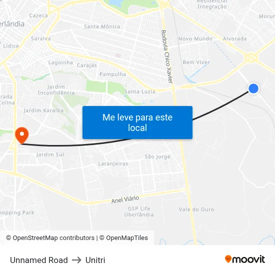 Unnamed Road to Unitri map