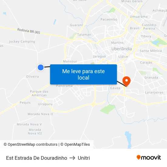 Est Estrada De Douradinho to Unitri map