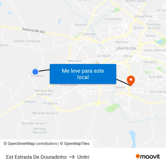 Est Estrada De Douradinho to Unitri map
