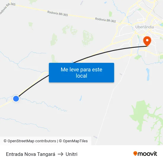 Entrada Nova Tangará to Unitri map