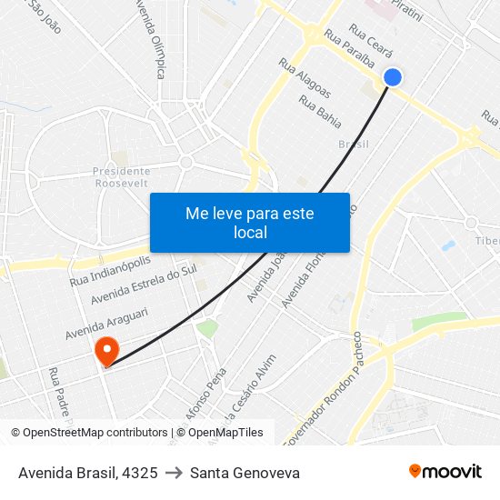 Avenida Brasil, 4325 to Santa Genoveva map