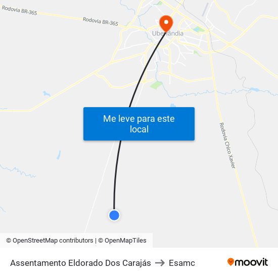 Assentamento Eldorado Dos Carajás to Esamc map