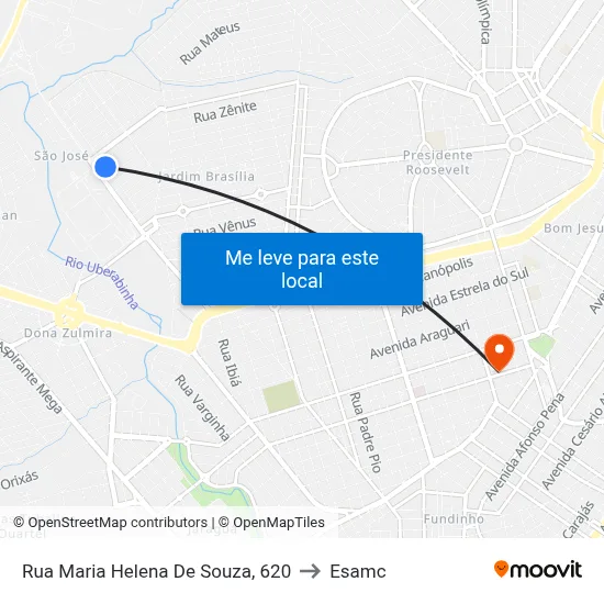 Rua Maria Helena De Souza, 620 to Esamc map