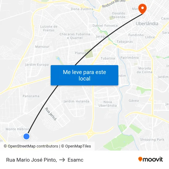 Rua Mario José Pinto, to Esamc map