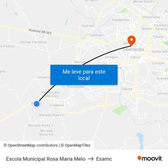 Escola Municipal Rosa Maria Melo to Esamc map