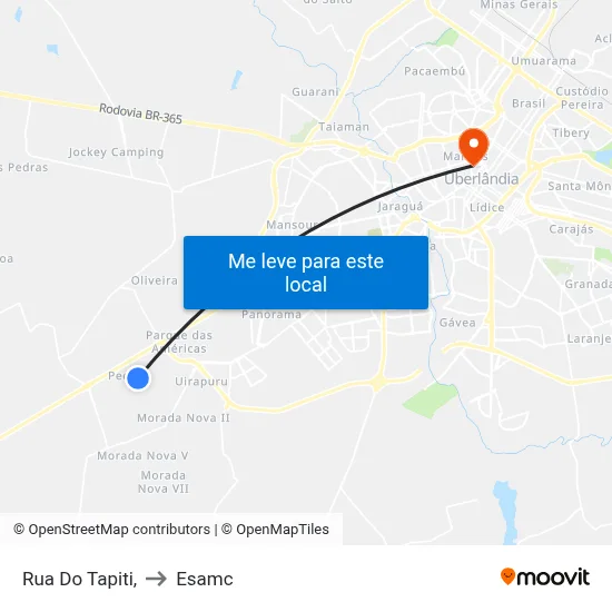 Rua Do Tapiti, to Esamc map