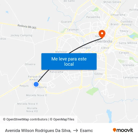 Avenida Wilson Rodrigues Da Silva, to Esamc map