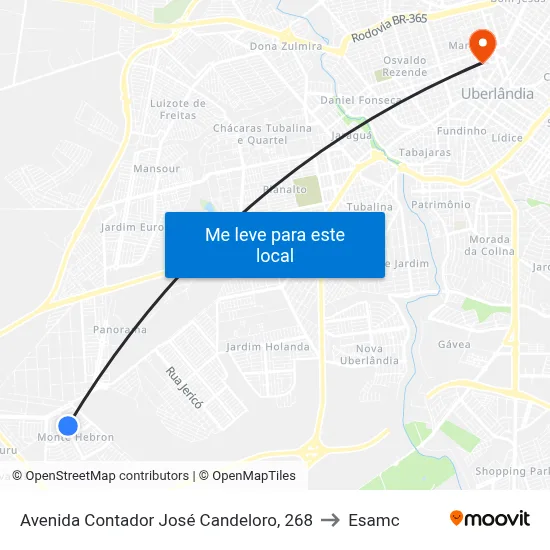 Avenida Contador José Candeloro, 268 to Esamc map