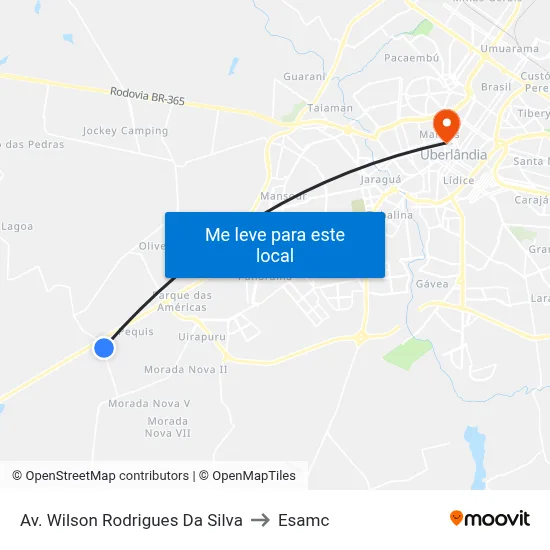 Av. Wilson Rodrigues Da Silva to Esamc map