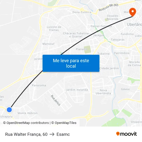 Rua Walter França, 60 to Esamc map