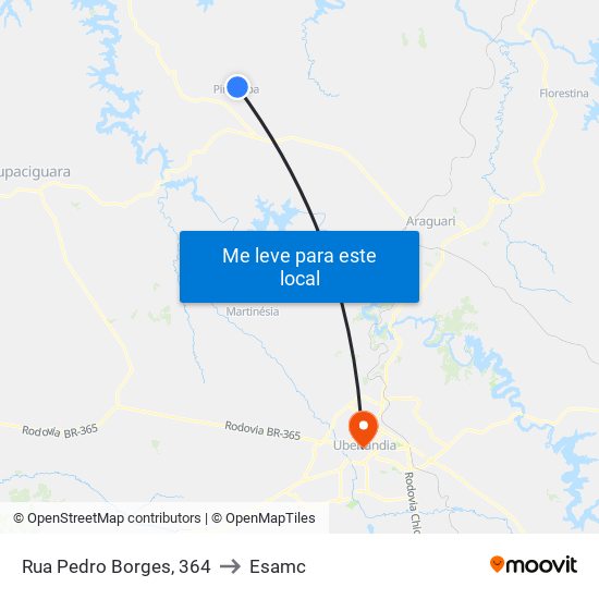 Rua Pedro Borges, 364 to Esamc map