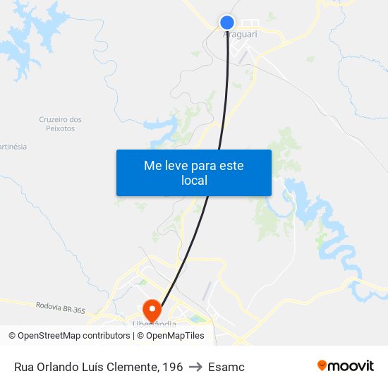 Rua Orlando Luís Clemente, 196 to Esamc map