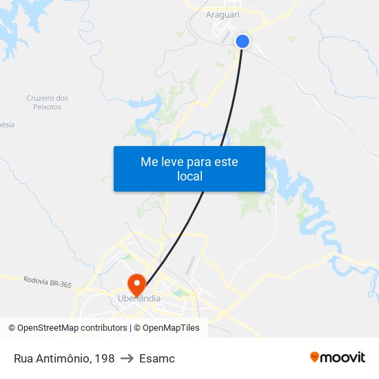 Rua Antimônio, 198 to Esamc map