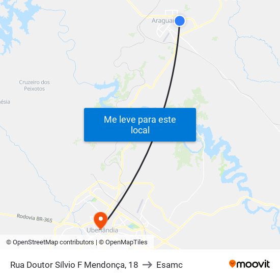 Rua Doutor Sílvio F Mendonça, 18 to Esamc map