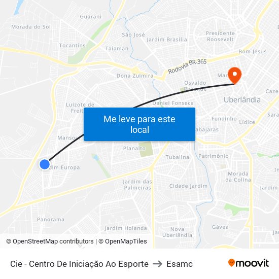 Cie - Centro De Iniciação Ao Esporte to Esamc map