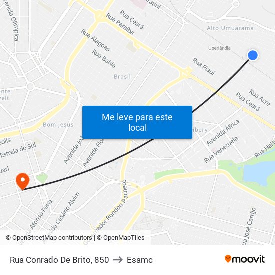 Rua Conrado De Brito, 850 to Esamc map