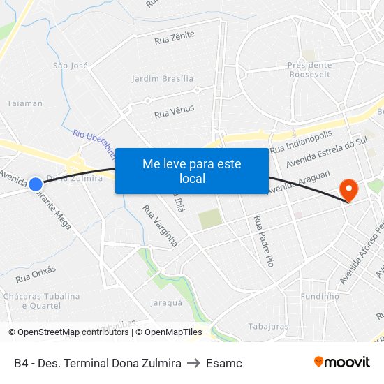 B4 - Des. Terminal Dona Zulmira to Esamc map